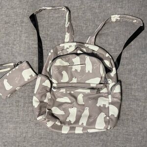 Betsey Johnson Polar Bear Backpack - Gray and White